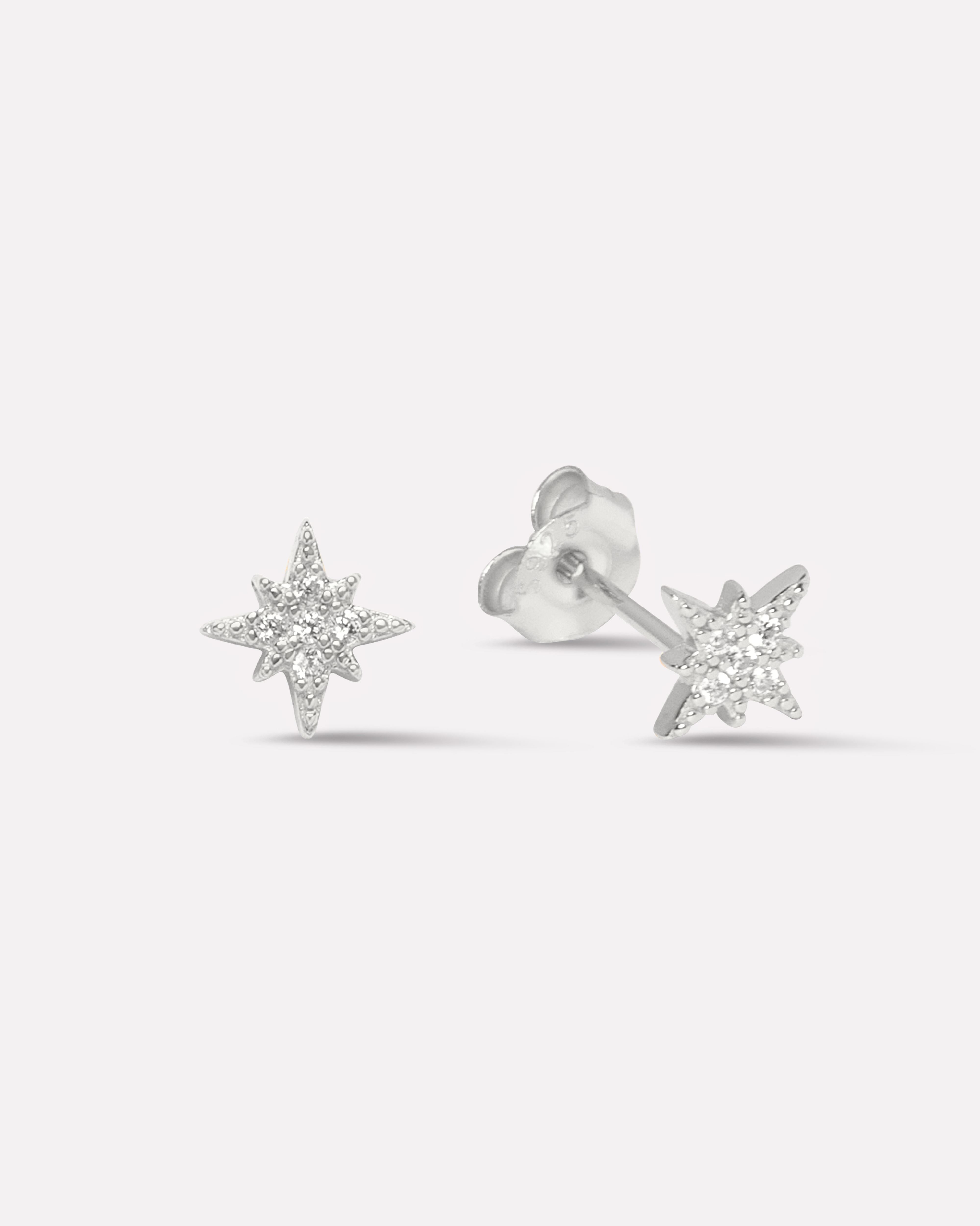 Star With Zircon Studs Earrings