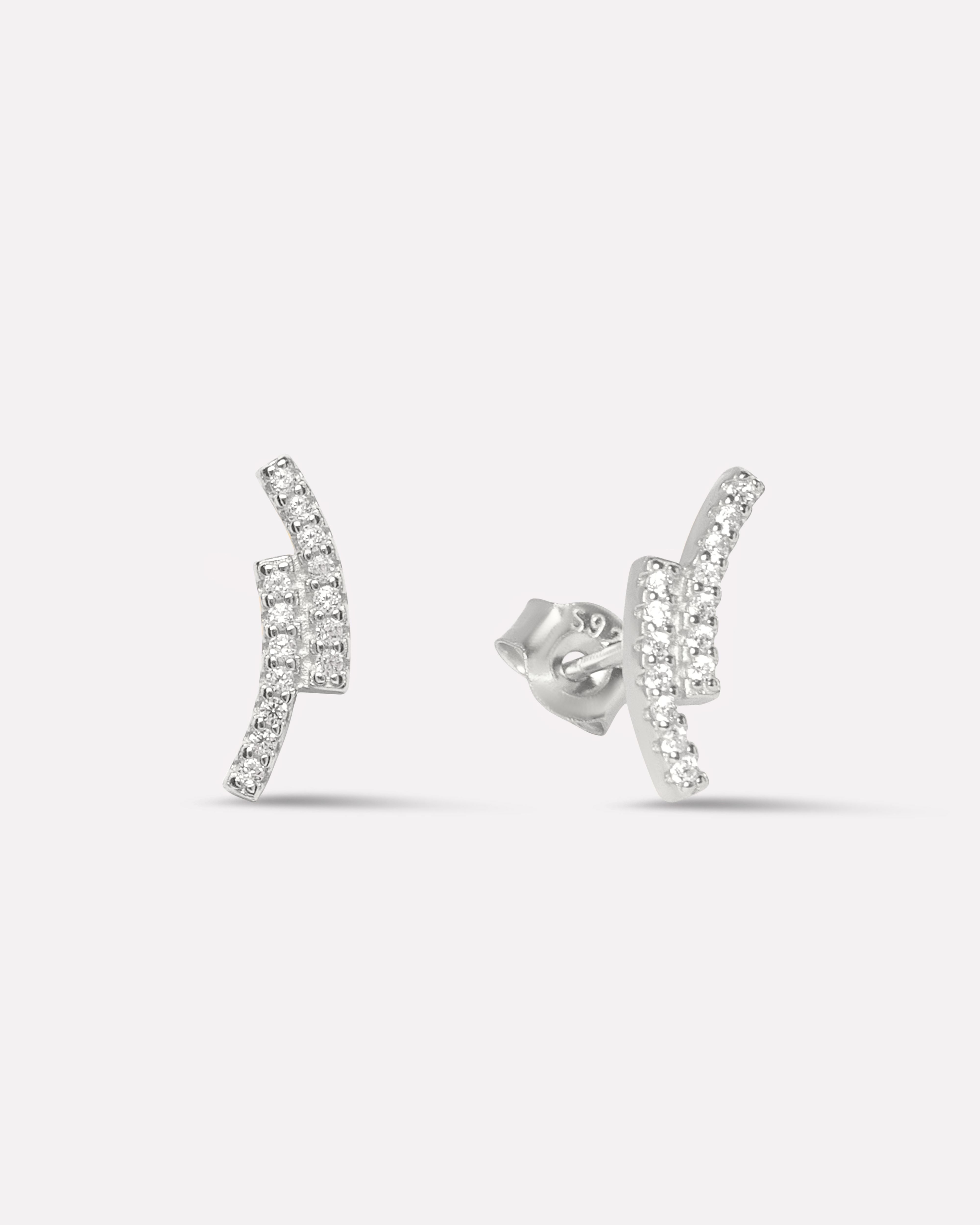 Twin Layer Zirconia Climber Stud Earrings
