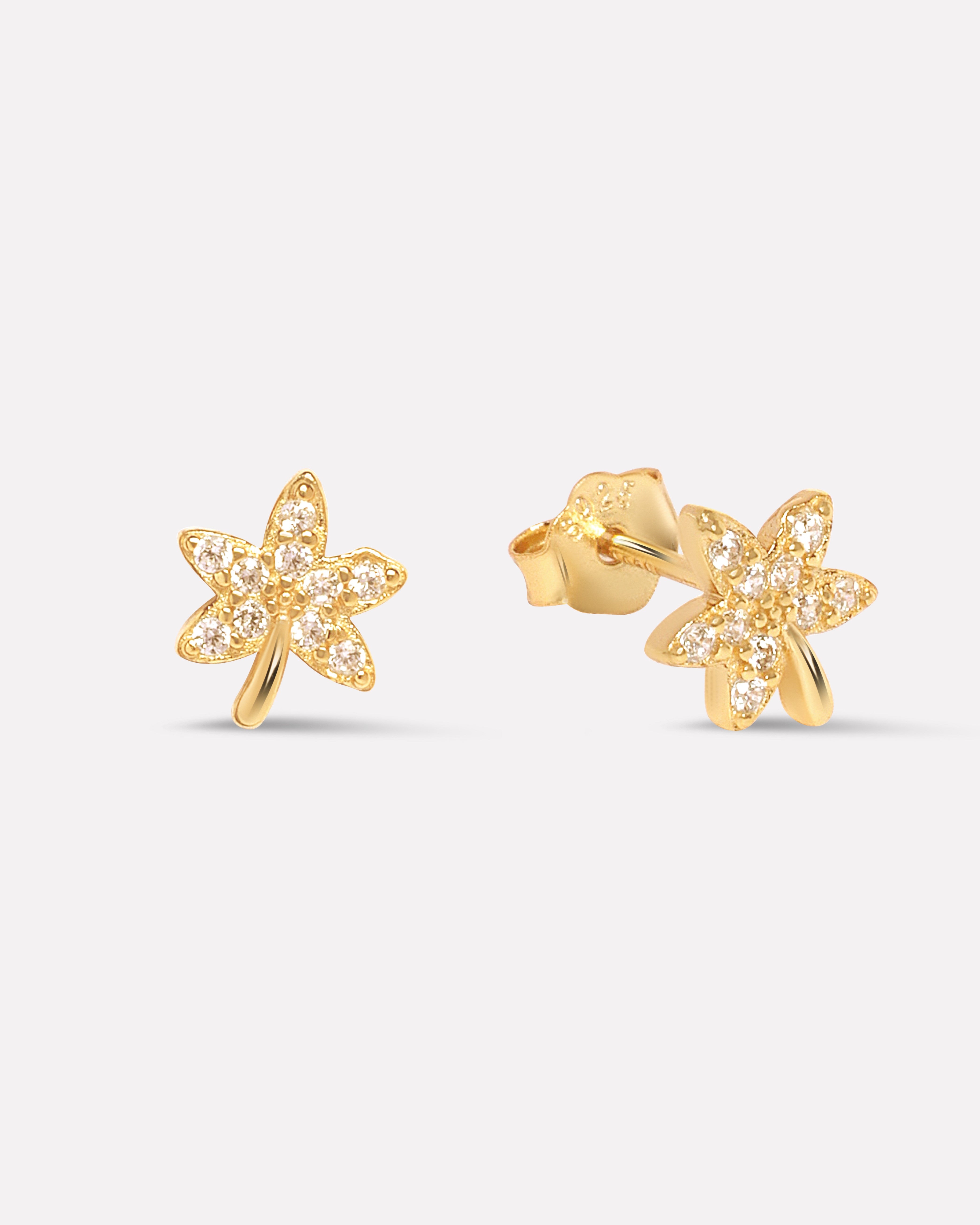 Plant Shape Stud Earrings