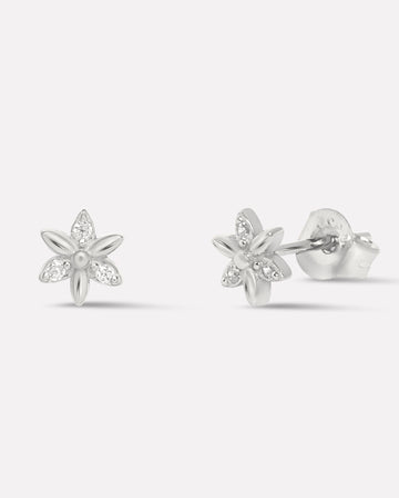Zirconia Petal Studs Earrings