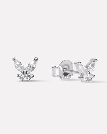 Zirconia Butterfly Stud Earrings