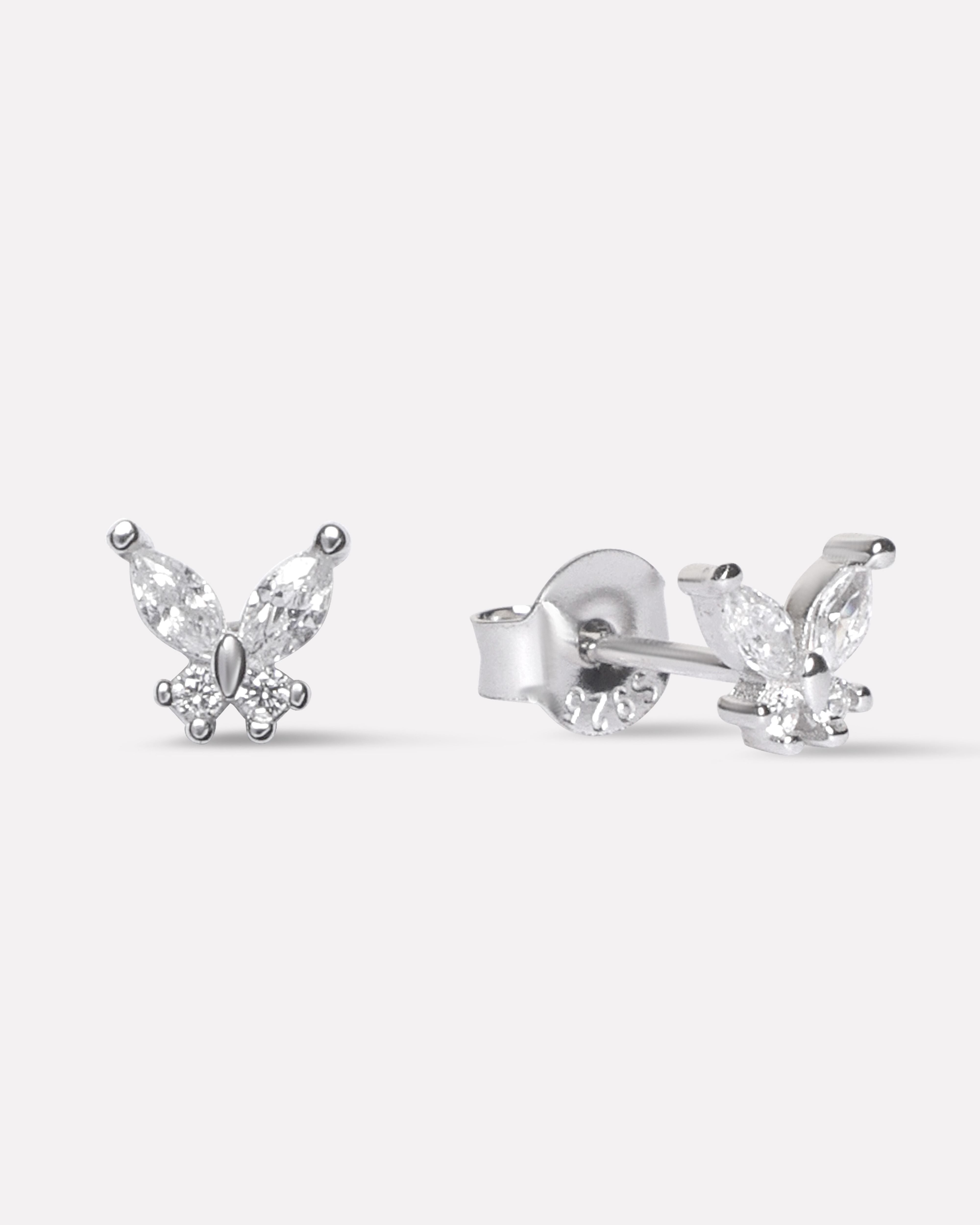 Zirconia Butterfly Stud Earrings