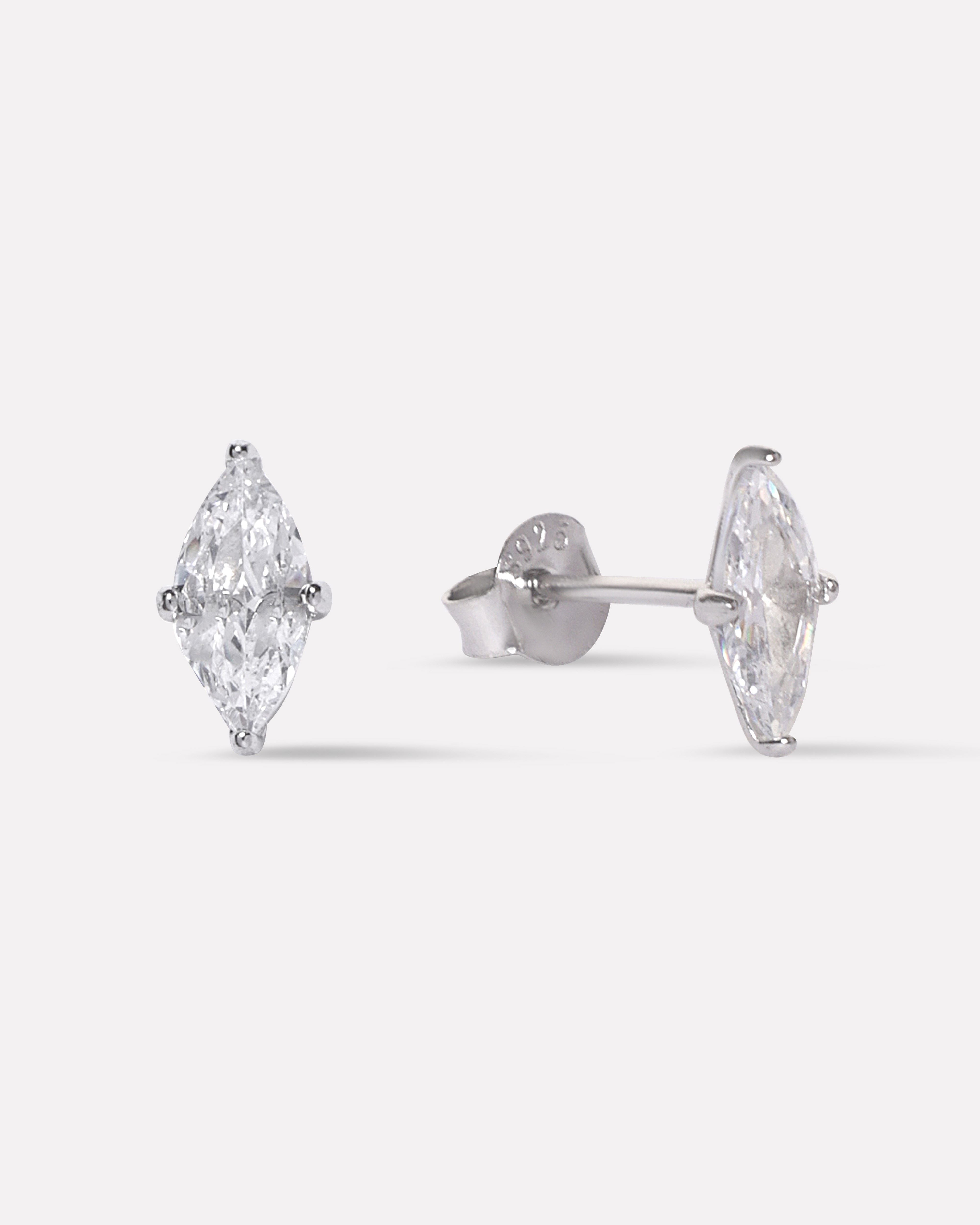 Single Marquise Stud Earrings