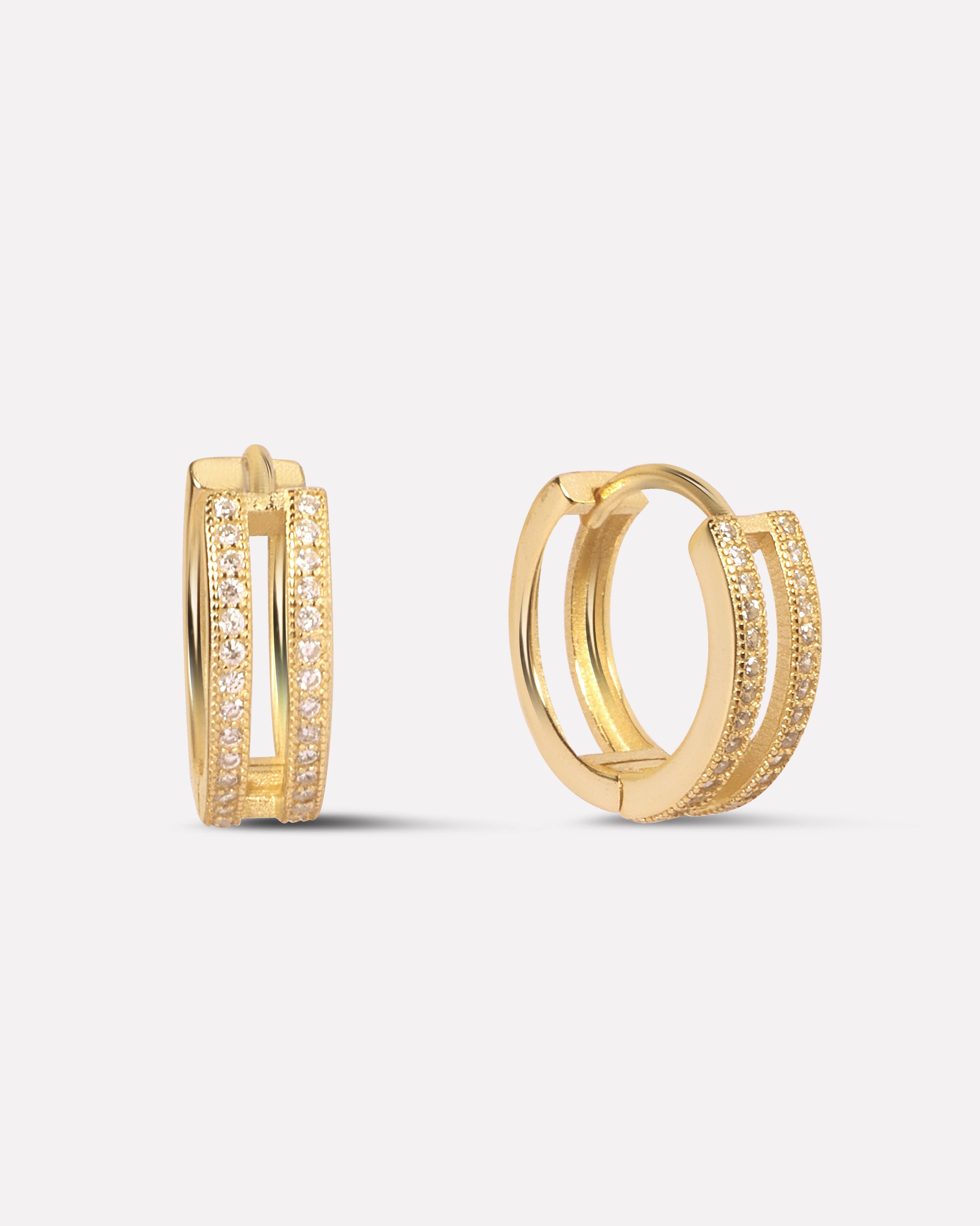 Twin Ring Hoop Statement Men's Earring