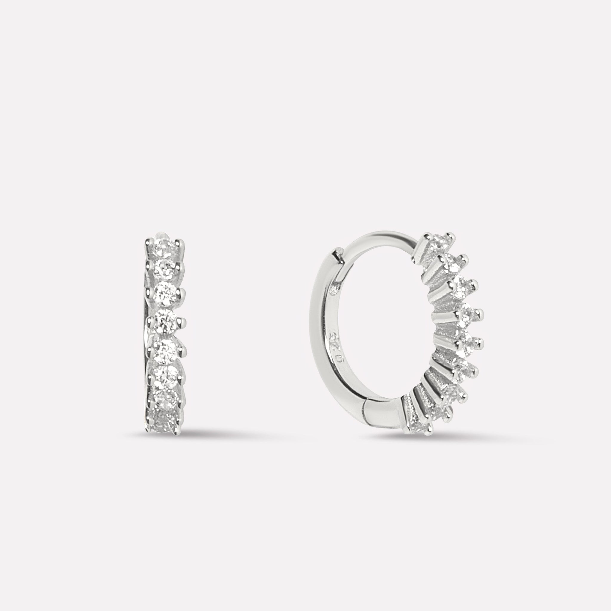 Binding Stone Hoop Earrings