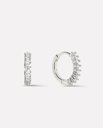 Binding Stone Hoop Earrings