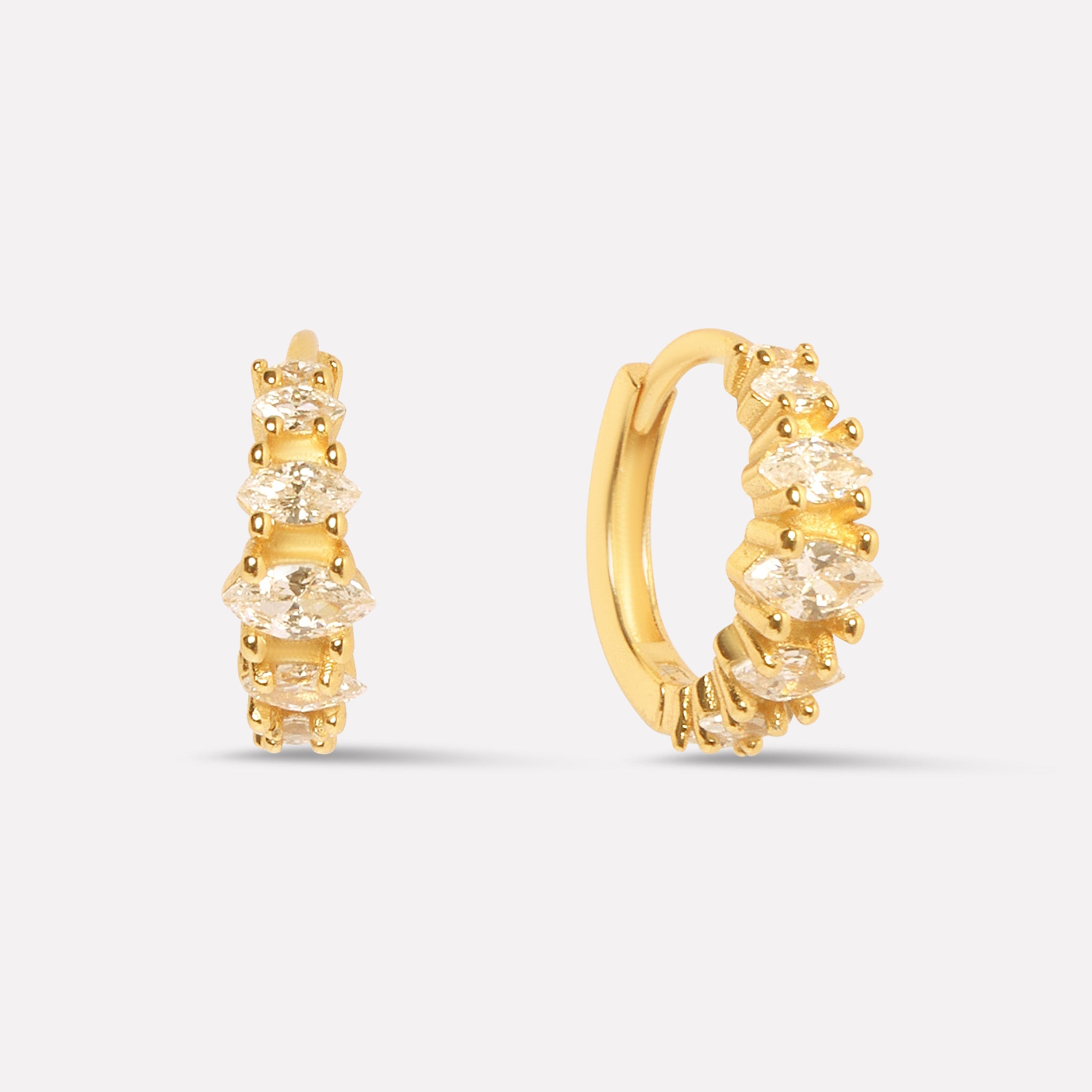 Marquise Zircon Hoop Earrings