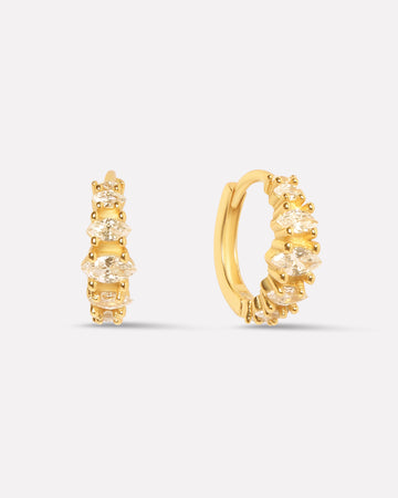 Marquise Zircon Hoop Earrings
