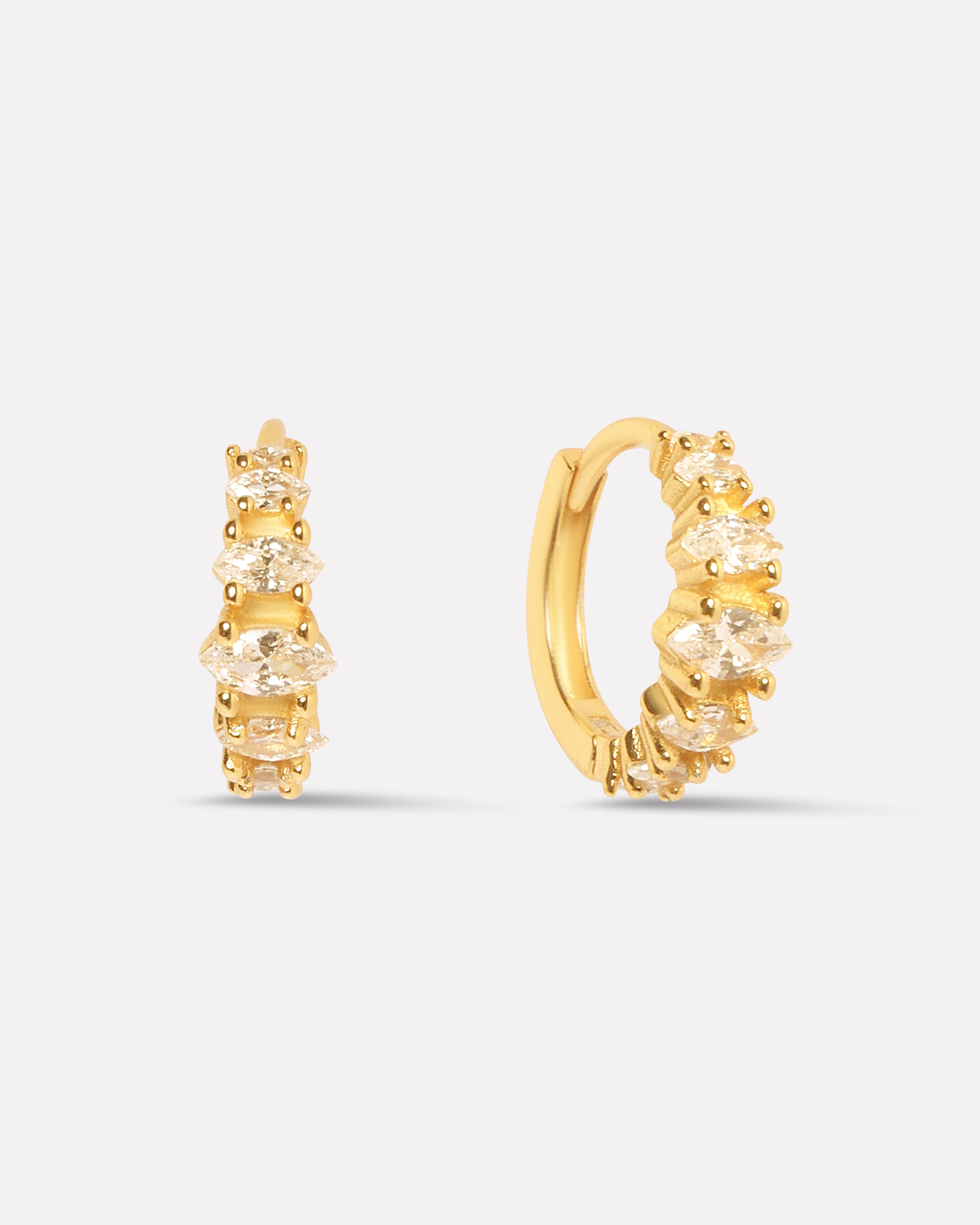Marquise Zircon Hoop Earrings