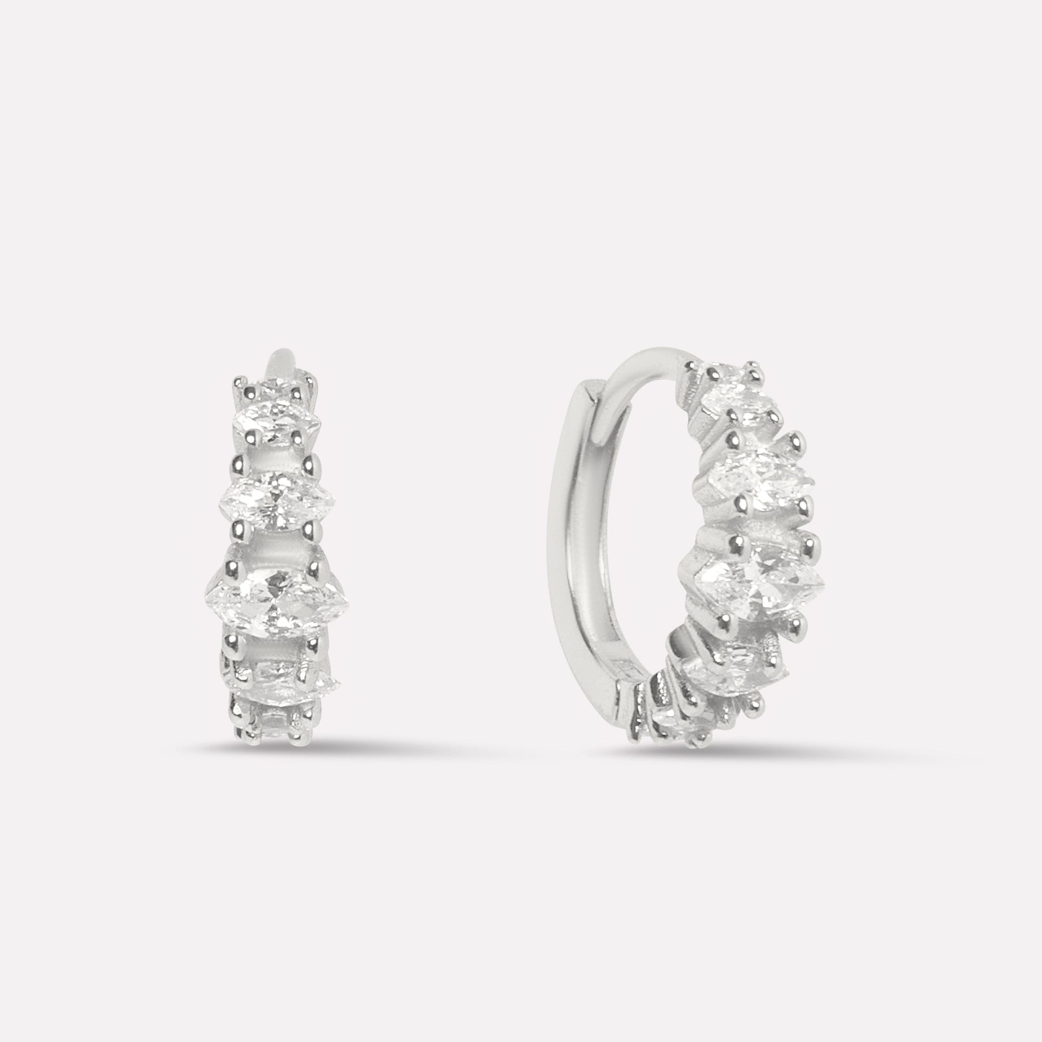Marquise Zircon Hoop Earrings