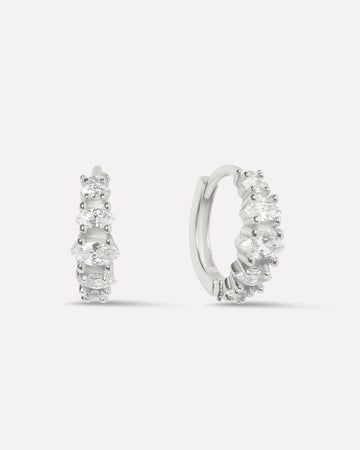 Marquise Zircon Hoop Earrings