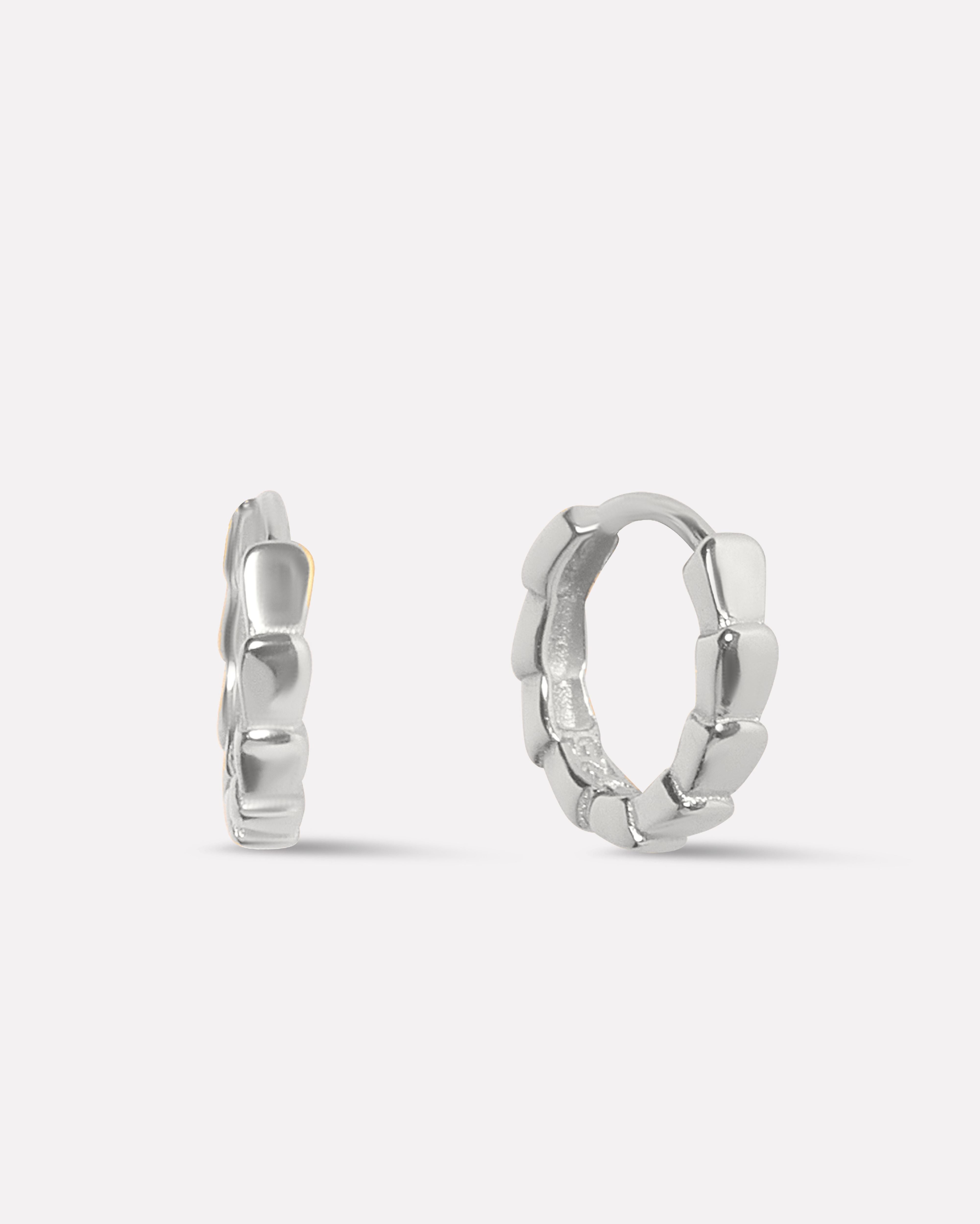 Dotted Plain Hoop Earrings