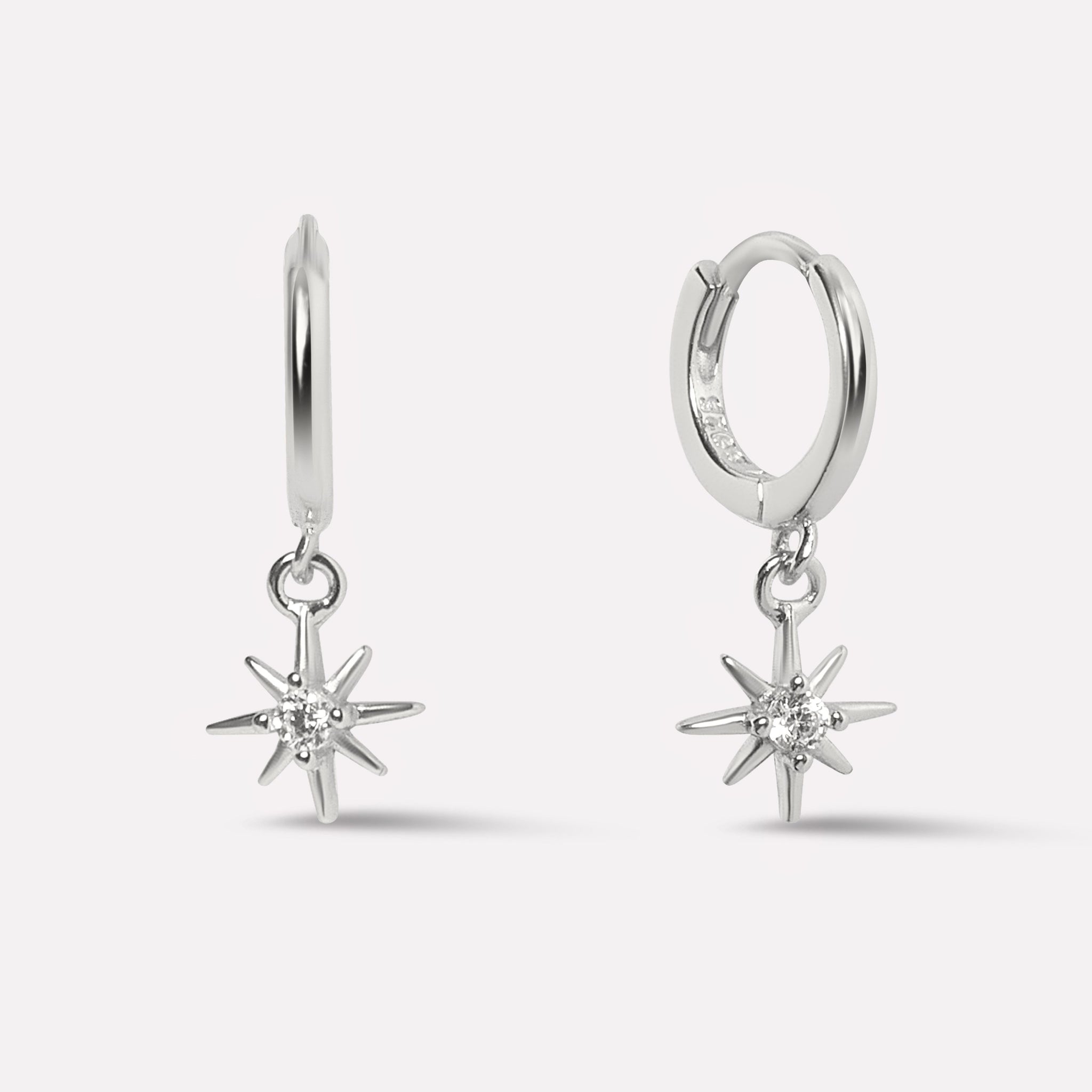 Mini Sunrays Charm Hoop Earrings