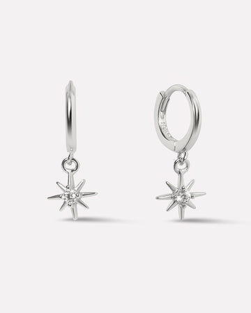 Mini Sunrays Charm Hoop Earrings