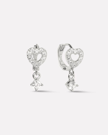 Heart Droplet Hoop Earrings