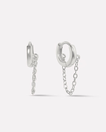 Chain Plain Hoop Earrings