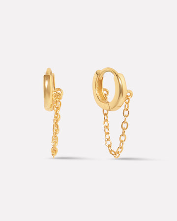 Chain Plain Hoop Earrings