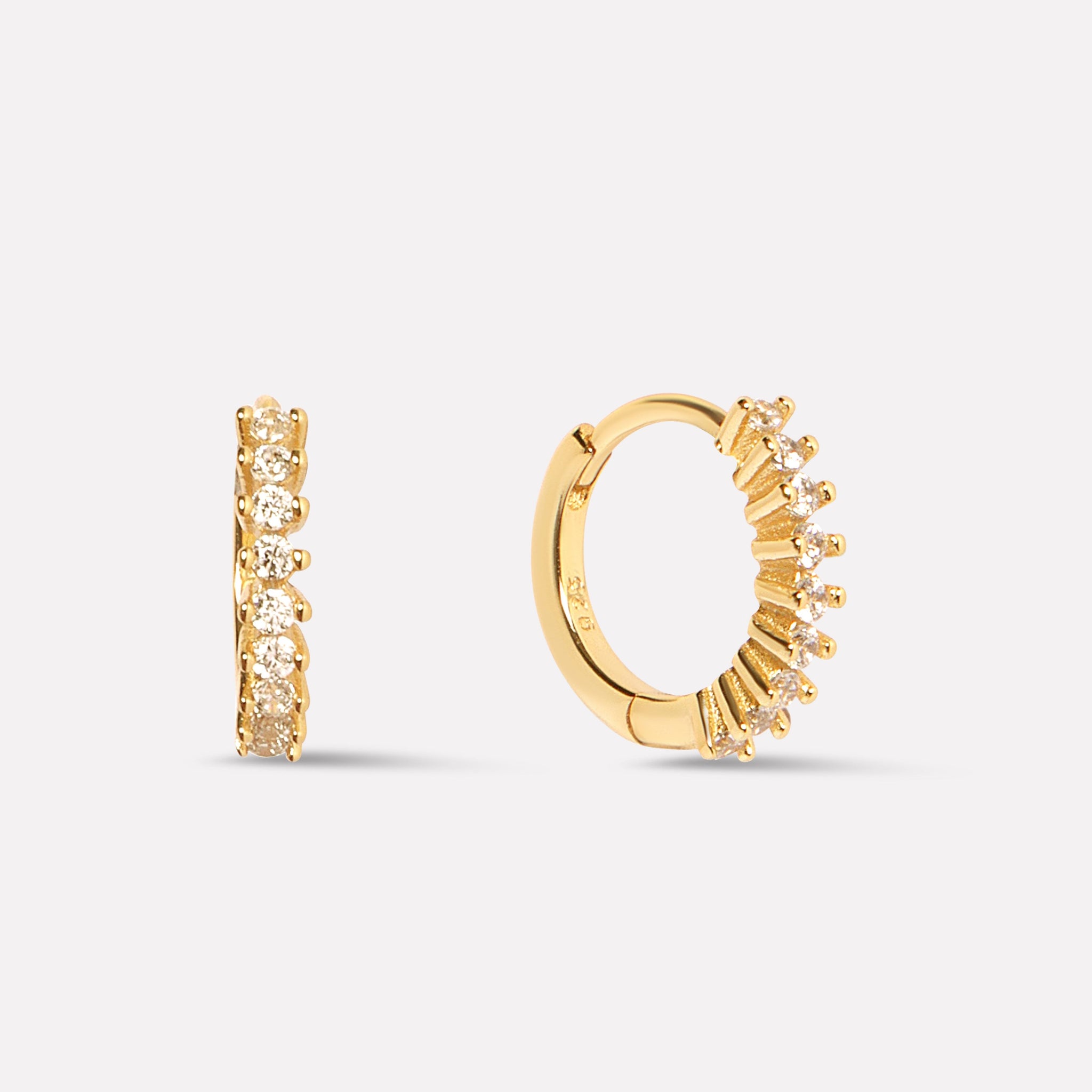 Binding Stone Hoop Earrings