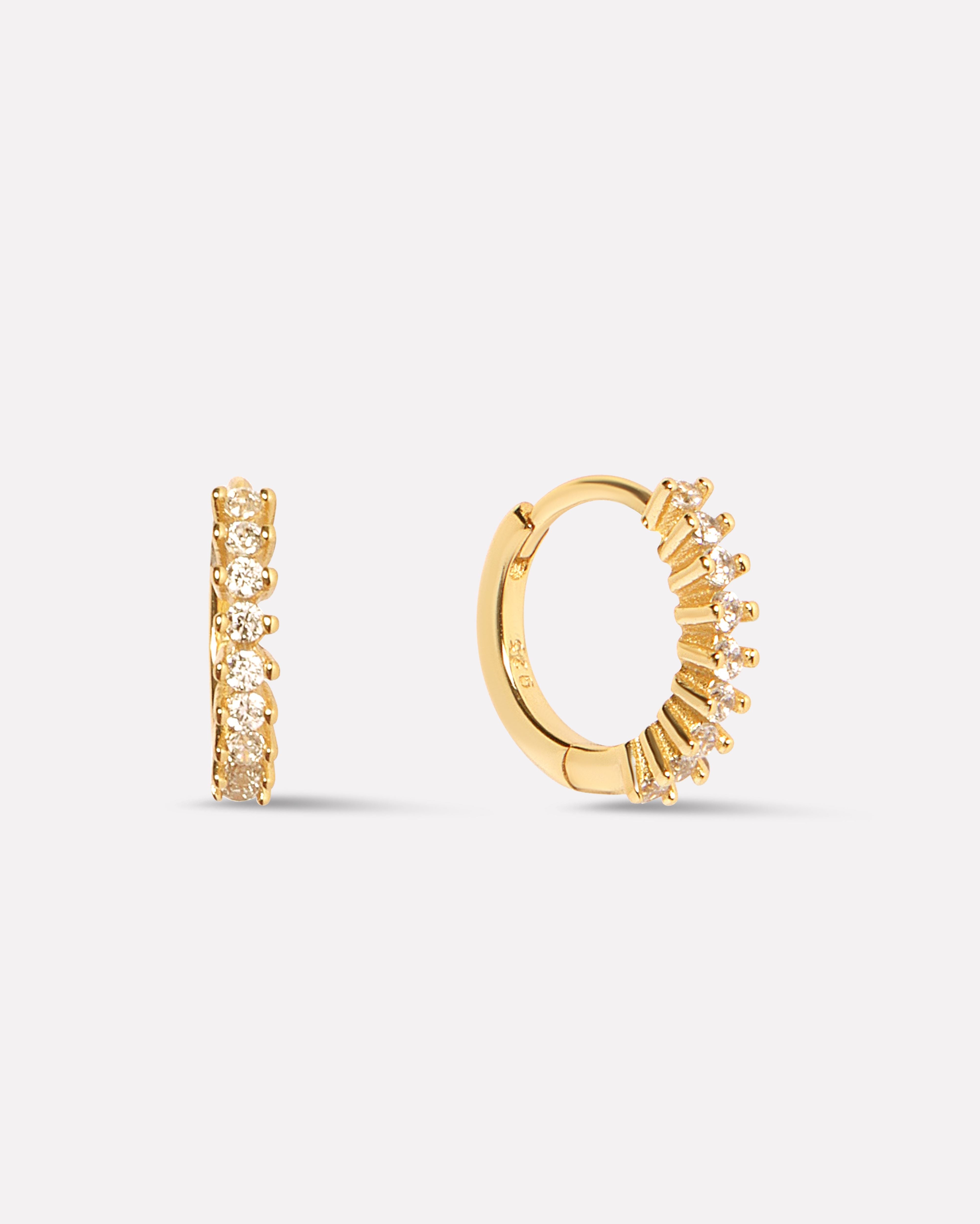 Binding Stone Hoop Earrings