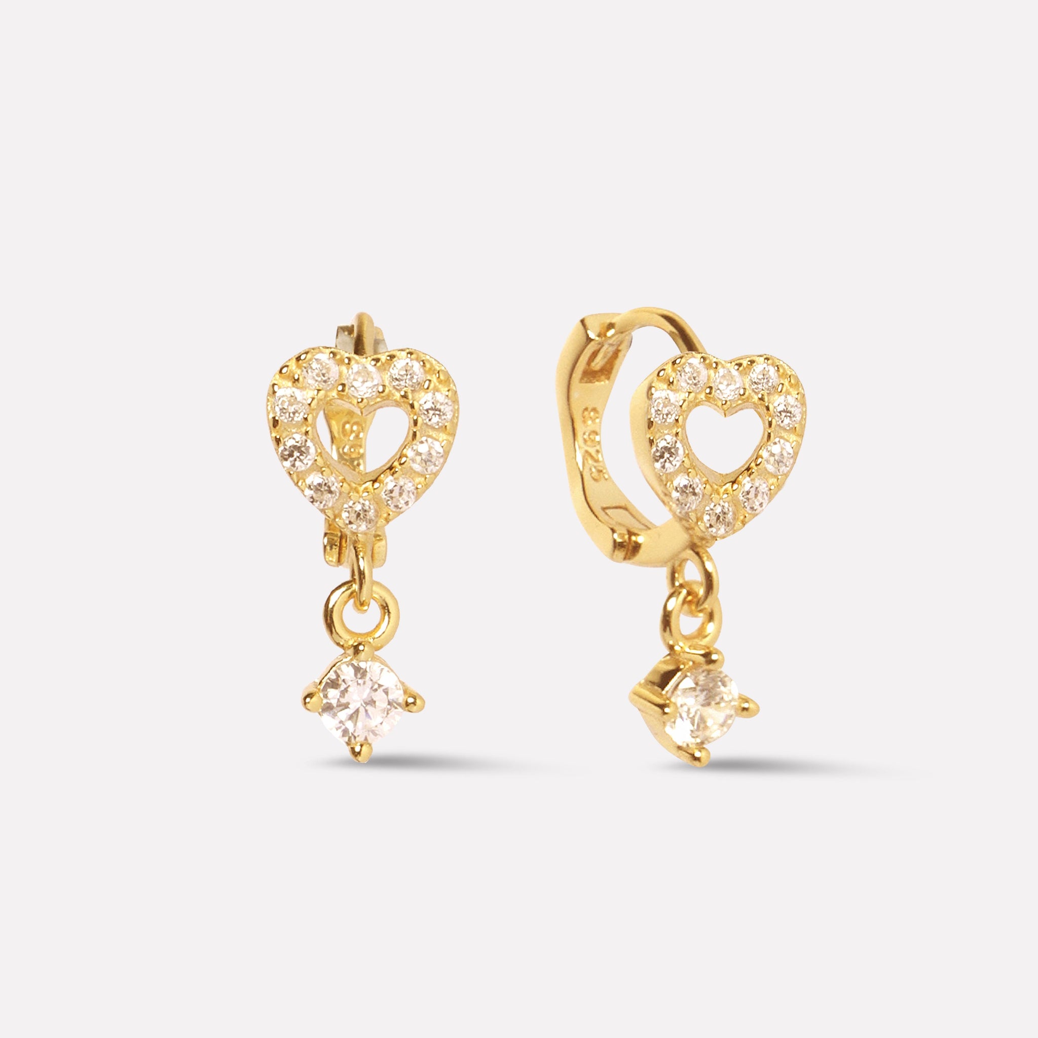 Heart Droplet Hoop Earrings