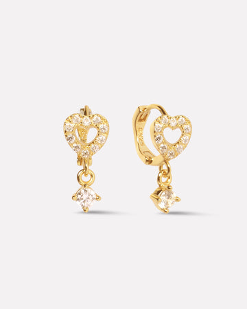 Heart Droplet Hoop Earrings