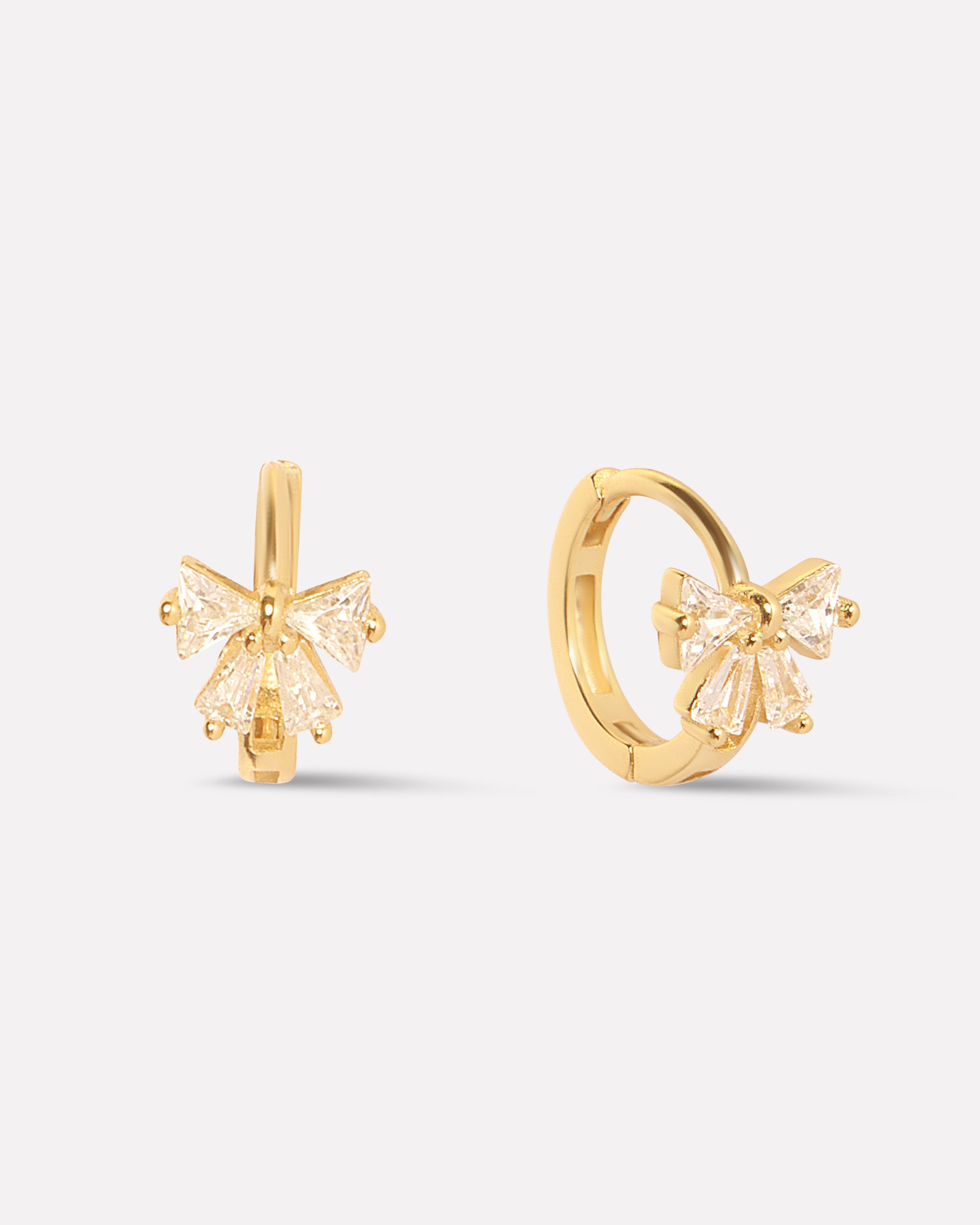 Bow Tie Dainty Hoop Earrings