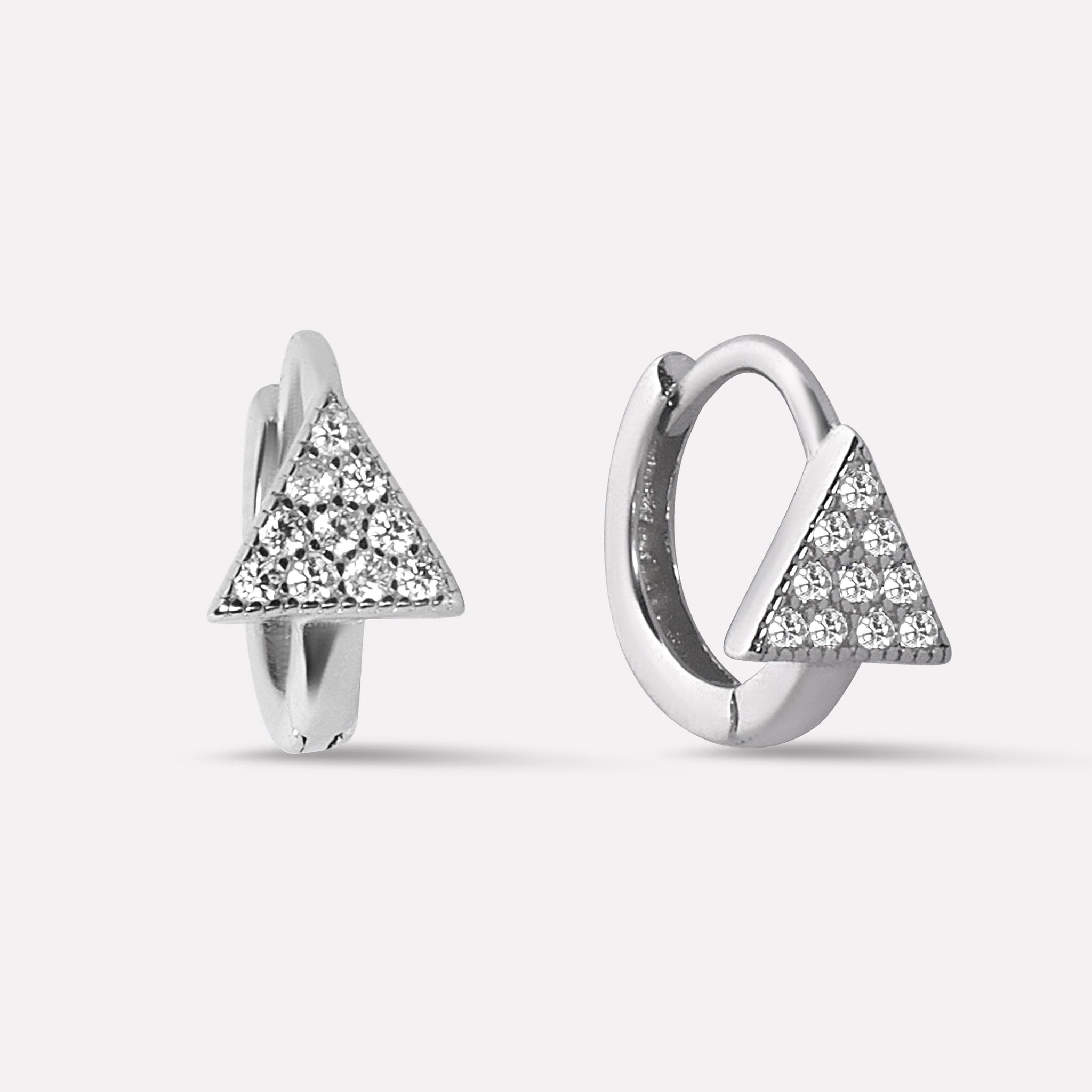 Pave' Edge Huggee Hoop Earrings