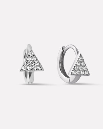 Pave' Edge Huggee Hoop Earrings