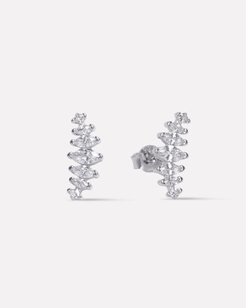 Seven Climber Stone Stud Earrings