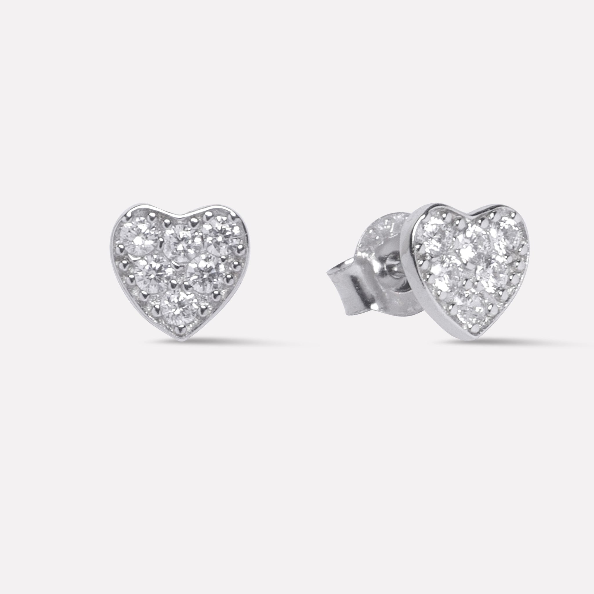 A Forever Heart Pave' Stud Earrings