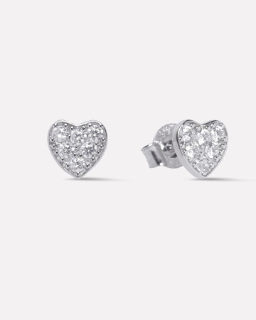 A Forever Heart Pave' Stud Earrings