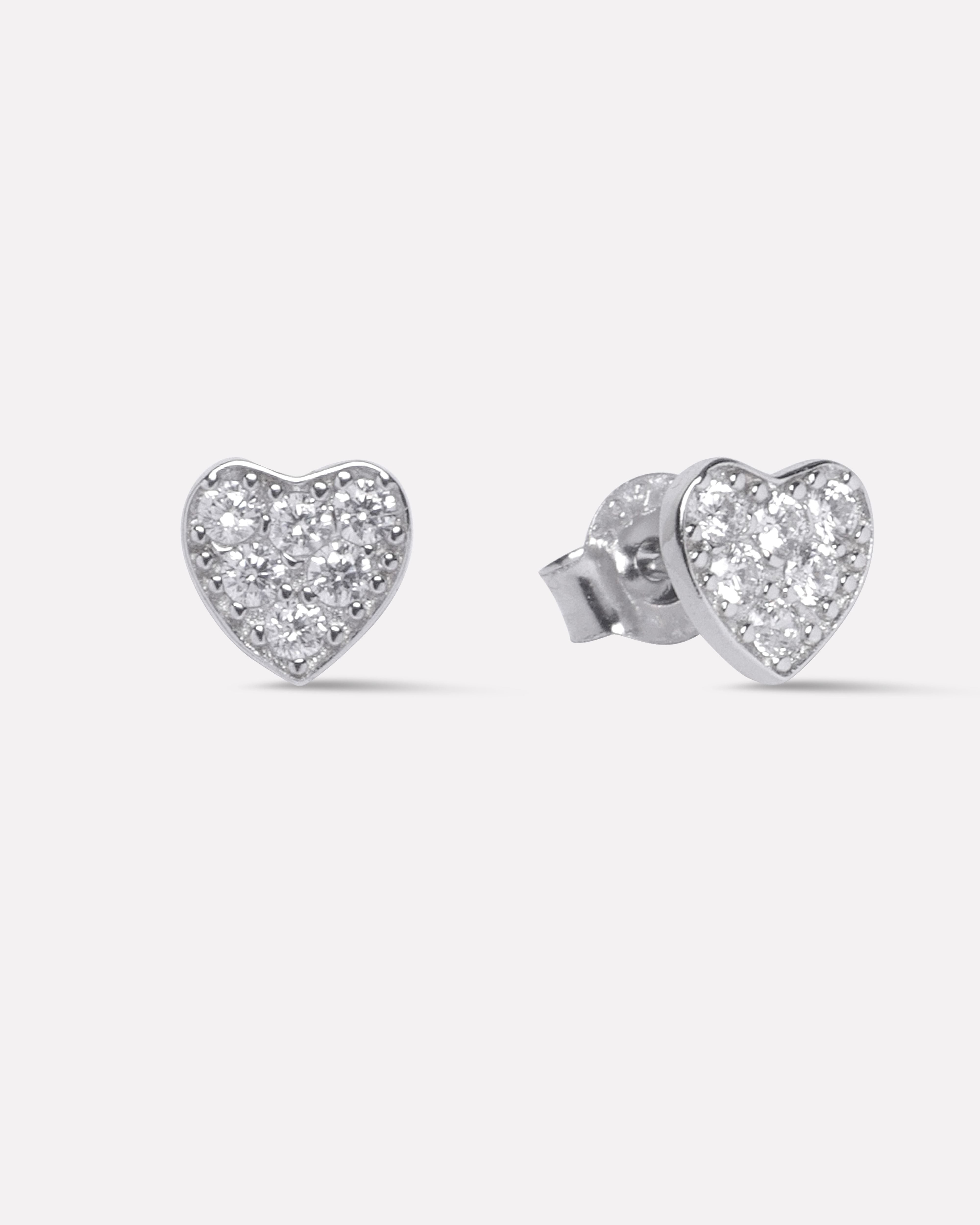 A Forever Heart Pave' Stud Earrings