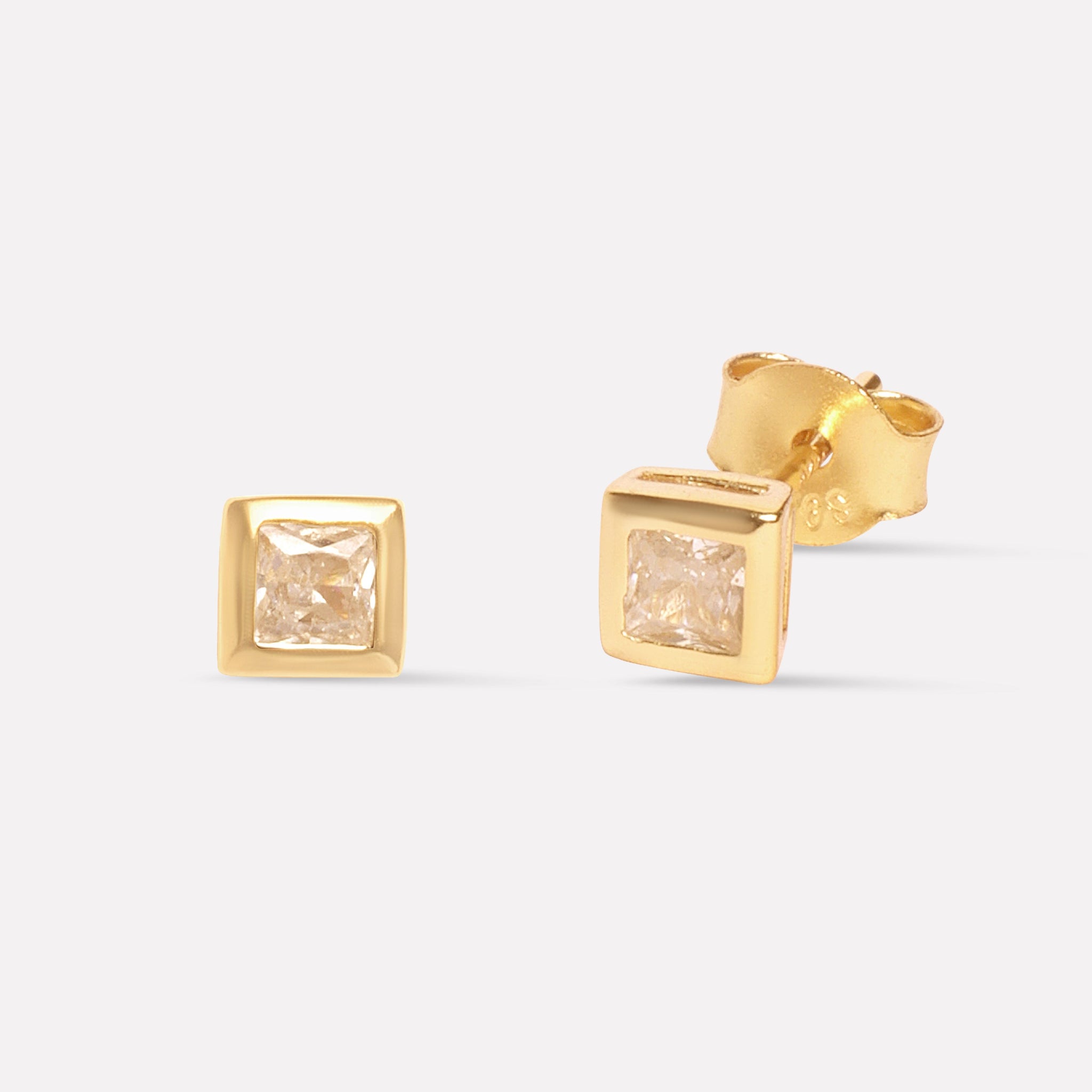 Princess Cut Stud Earrings