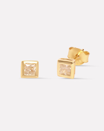 Princess Cut Stud Earrings