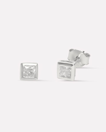 Princess Cut Stud Earrings