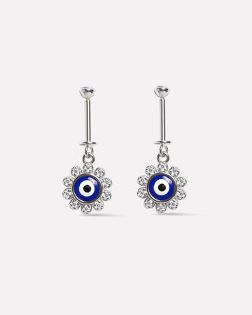 Evil Eye Helix Piercings Hanging Ear Cuff With Sparkling Accents Earrings