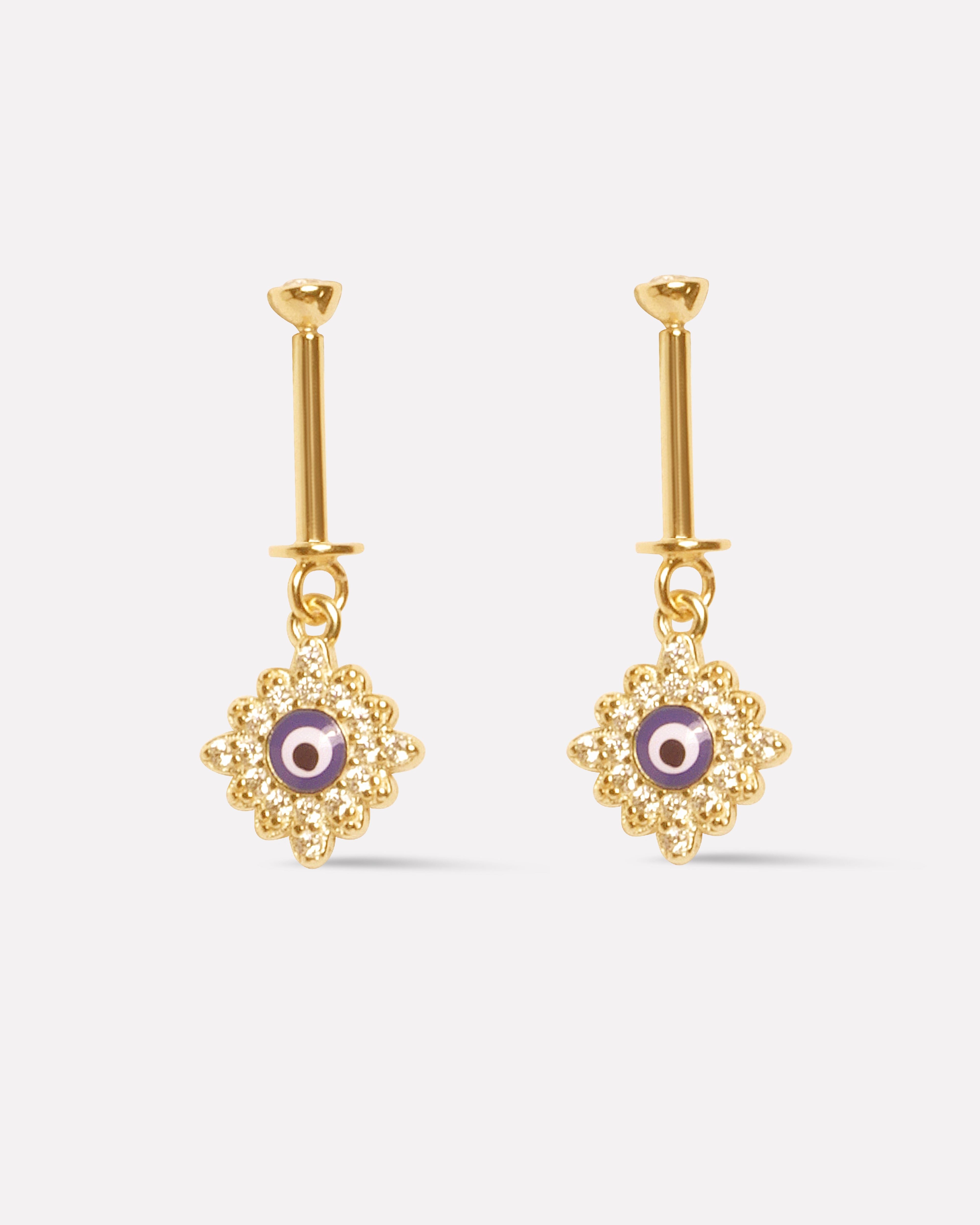 Evil Eye Star Helix Piercings Hanging Earrings