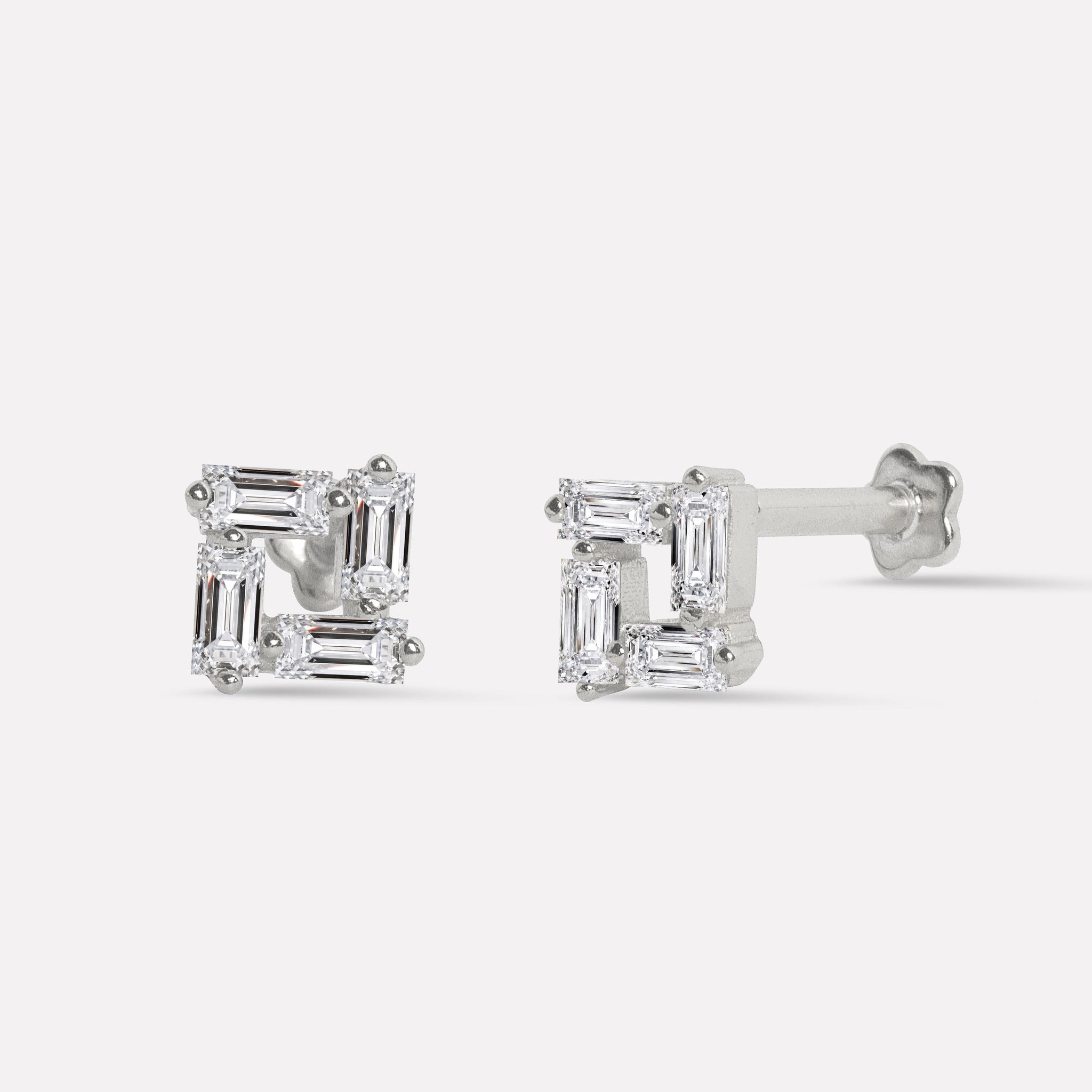 Sparkle Matrix Flat Back Stud Earrings