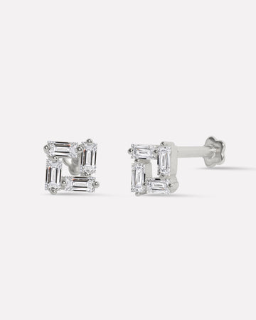 Sparkle Matrix Flat Back Stud Earrings