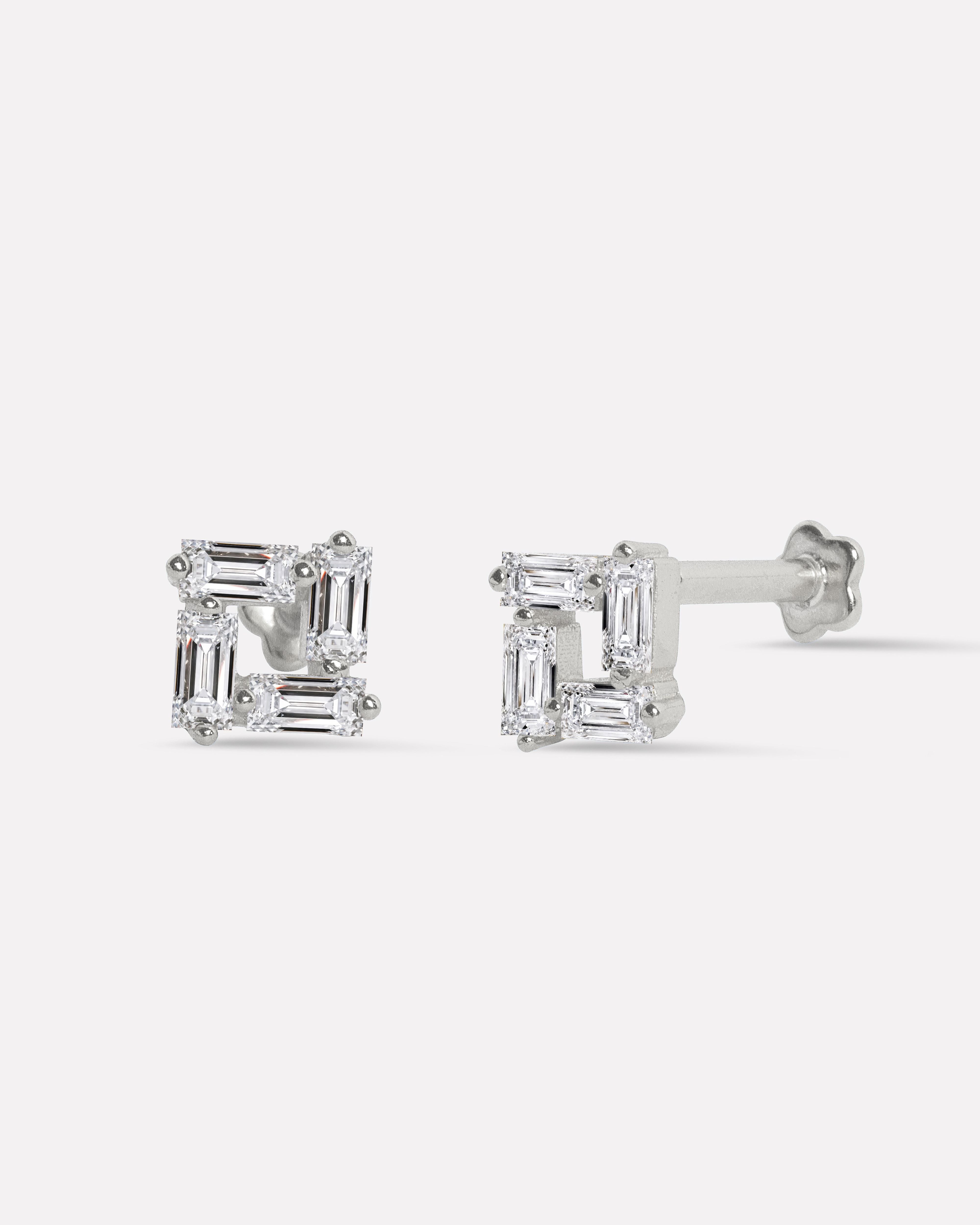 Sparkle Matrix Flat Back Stud Earrings