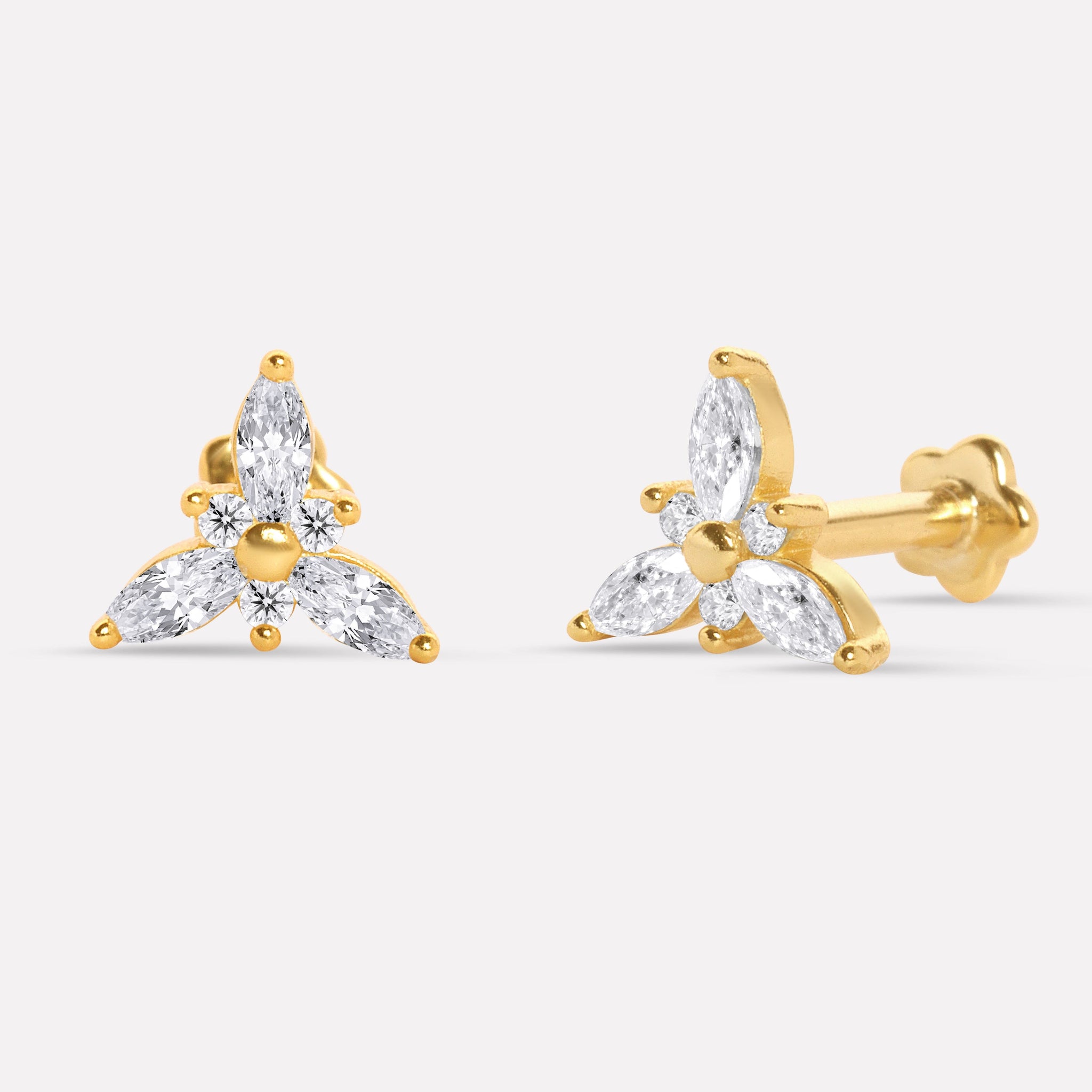 Iris Flat Back Stud Earrings