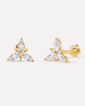 Iris Flat Back Stud Earrings