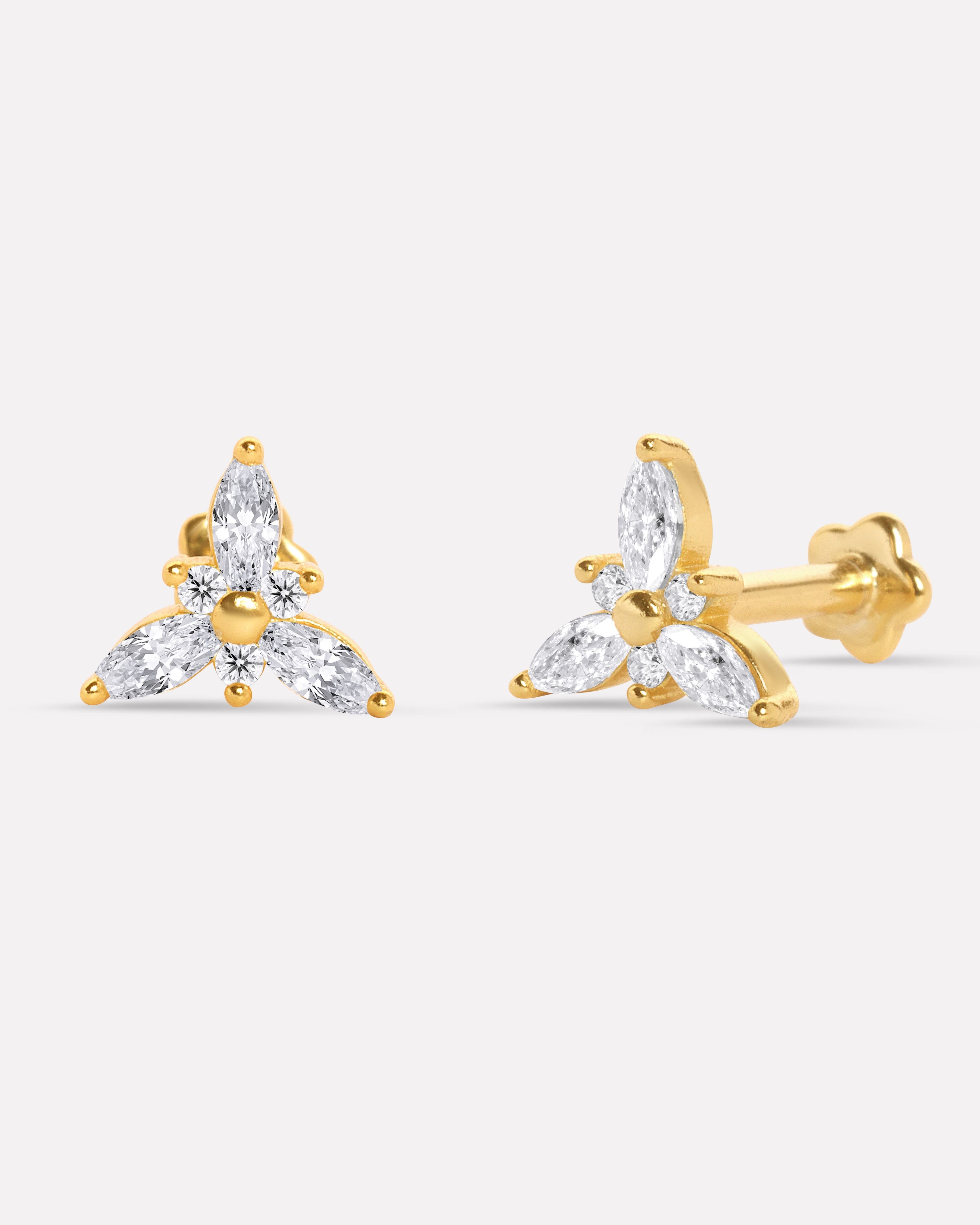 Iris Flat Back Stud Earrings