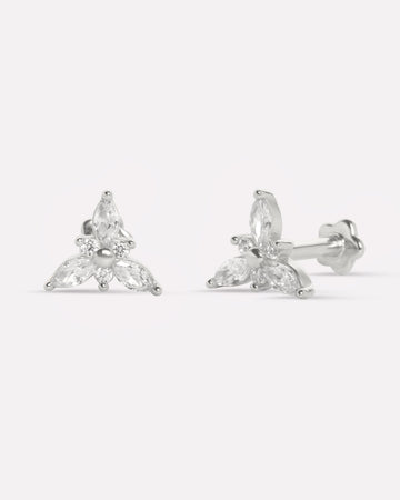 Iris Flat Back Stud Earrings