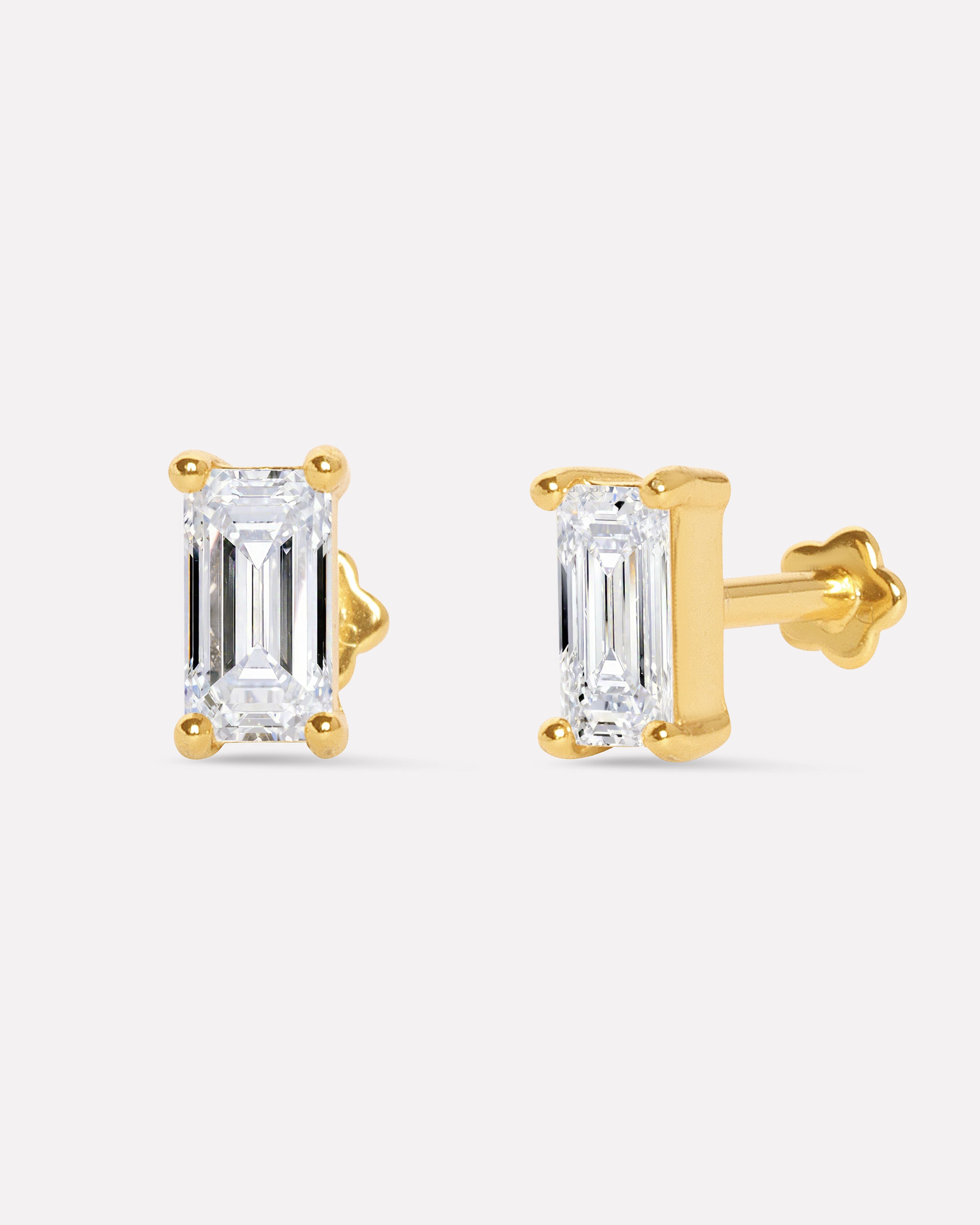 Boxy Flat Back Stud Earrings