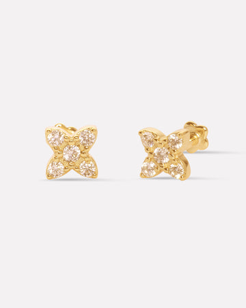 Quadra Bloom Flat Back Stud Earrings