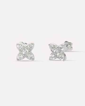 Quadra Bloom Flat Back Stud Earrings