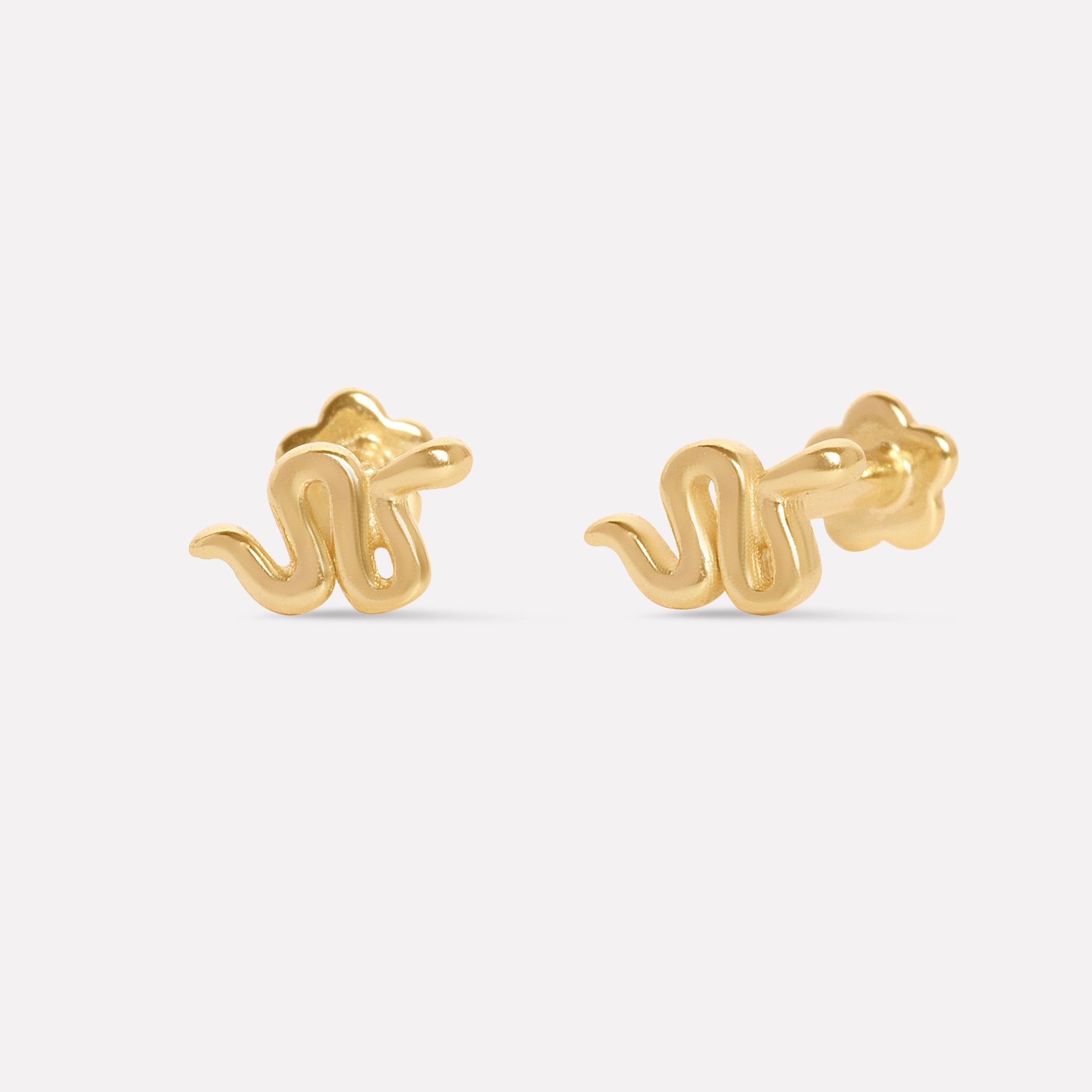 Serpentine Flat Back Stud Earrings