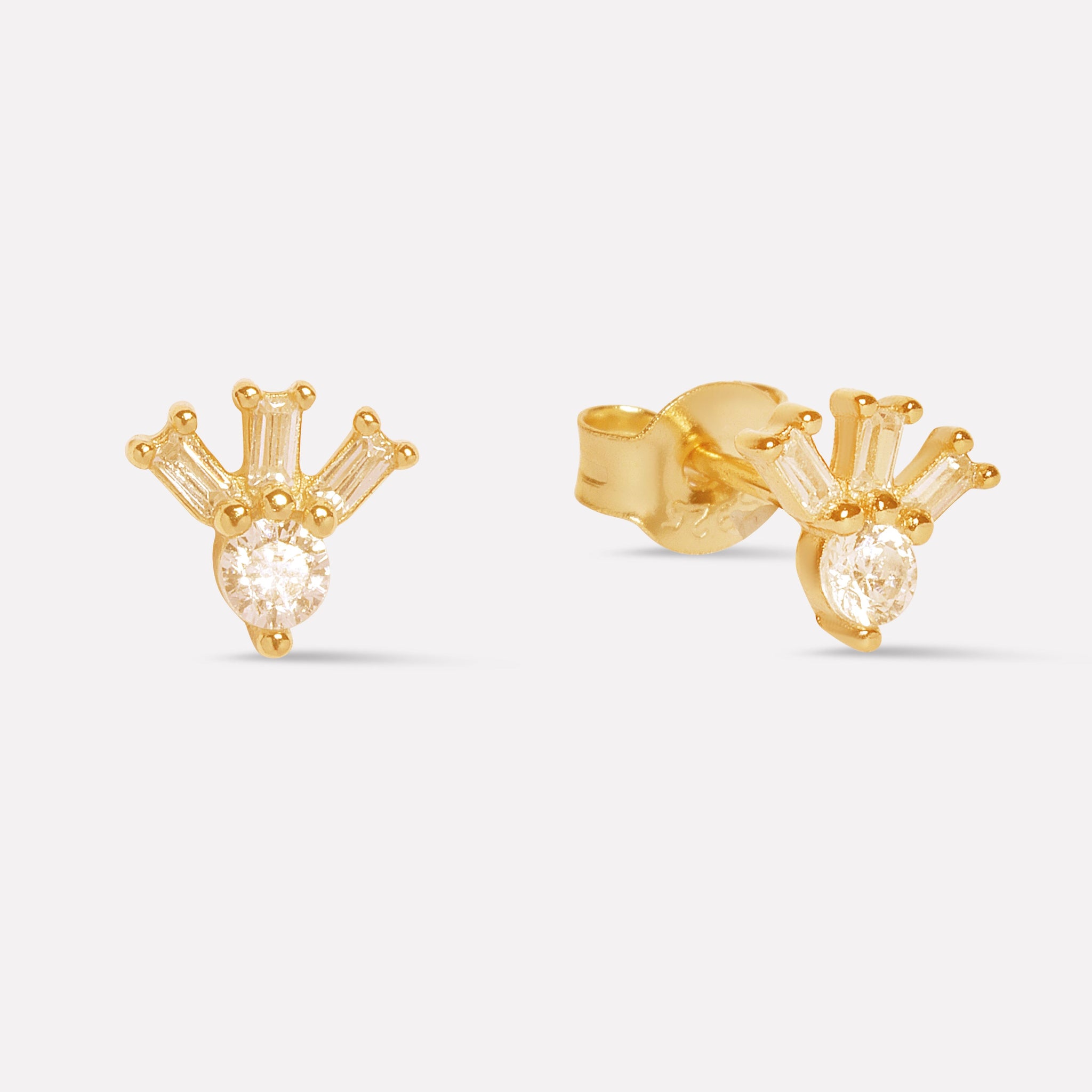 Baguette Rays Stud Earrings