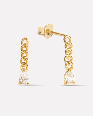 Chain Connect Drop Screw Studs Earrings